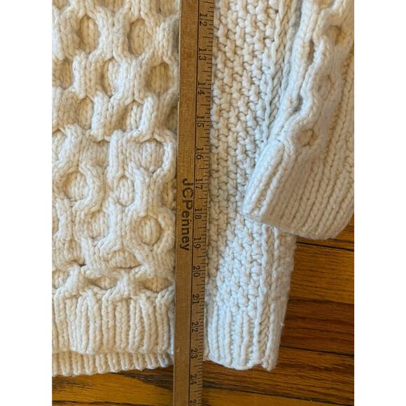 Ecuador Handknit Hooded Zip Cardigan Sweater Handmade Ivory Women’s Small - Picture 7 of 9